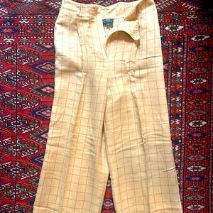 Ralph Lauren size 6 cuffed linen rayon blend cream colored pants